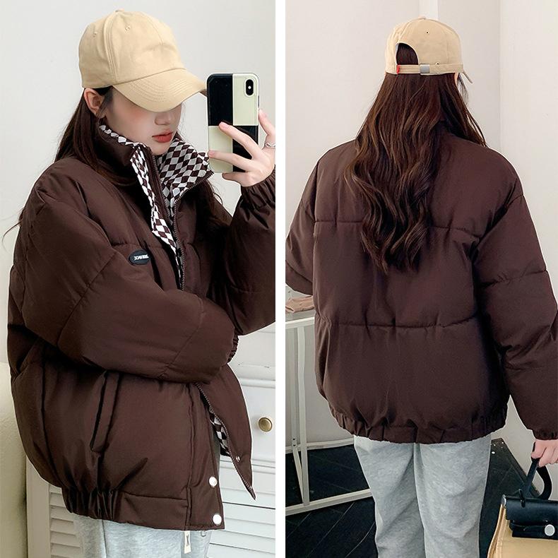 Women's Winter Thickened Padded Women's Student Collar Short Jacket