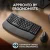 Logitech WAVE KEYS ergonomic keyboard, wireless Bluetooth dual-mode with built-in palm rest, comfortable office multi device connection