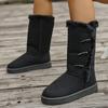 Fashion 2025 New Women Flock Fluffy Suede Snow Boots Winter Thick Sole Platform Cotton Shoes Women Comfortable Round Toe Warm Boots
