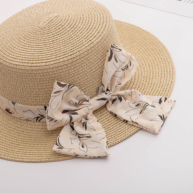 Bowknot Sun Hat Wide Brim Casual Sun Protection Straw Hats Stylish Breathable Panama Hat for Women