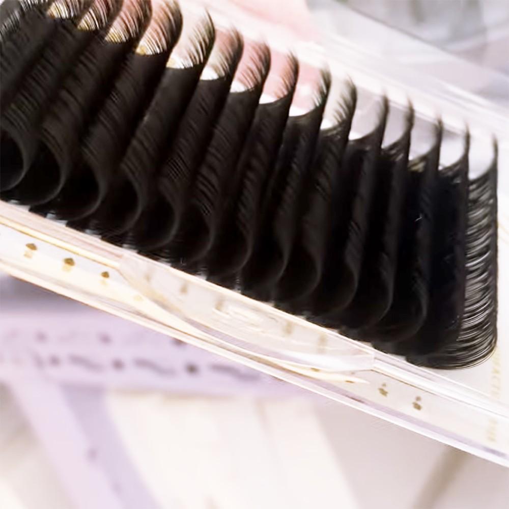 High Quality Fluffy Russian Individual Eyelash Private Label Volume Fans Black Velvet Lash Extension