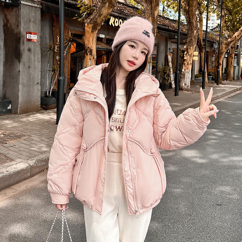 Fashionable foreign style new Chinese style down cotton jacket women's 2025 winter short stand-up collar buckle slimming warm jacket