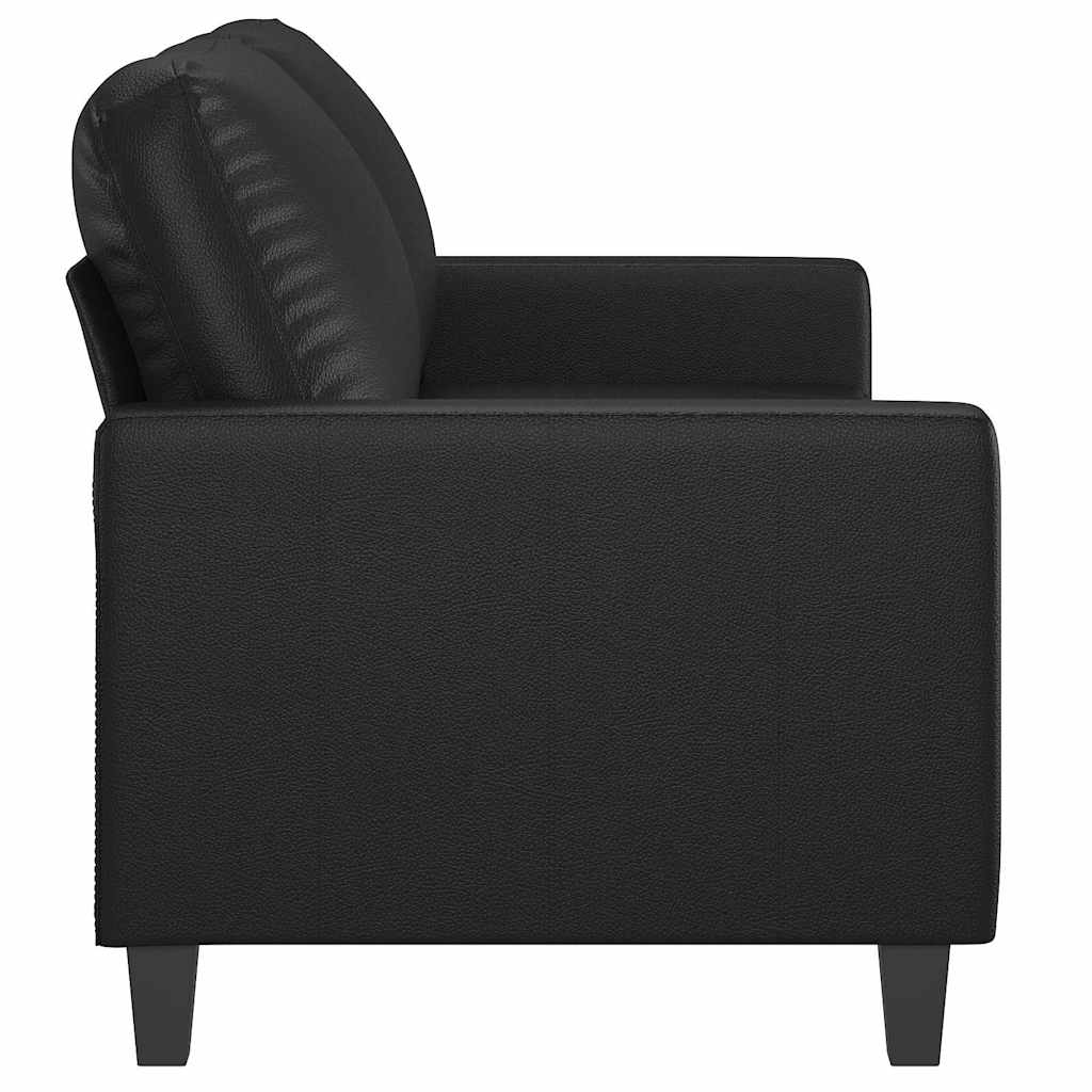 Vidaxl 2-Osobowa Sofa, Czarna, 140 Cm, Sztuczna Skóra