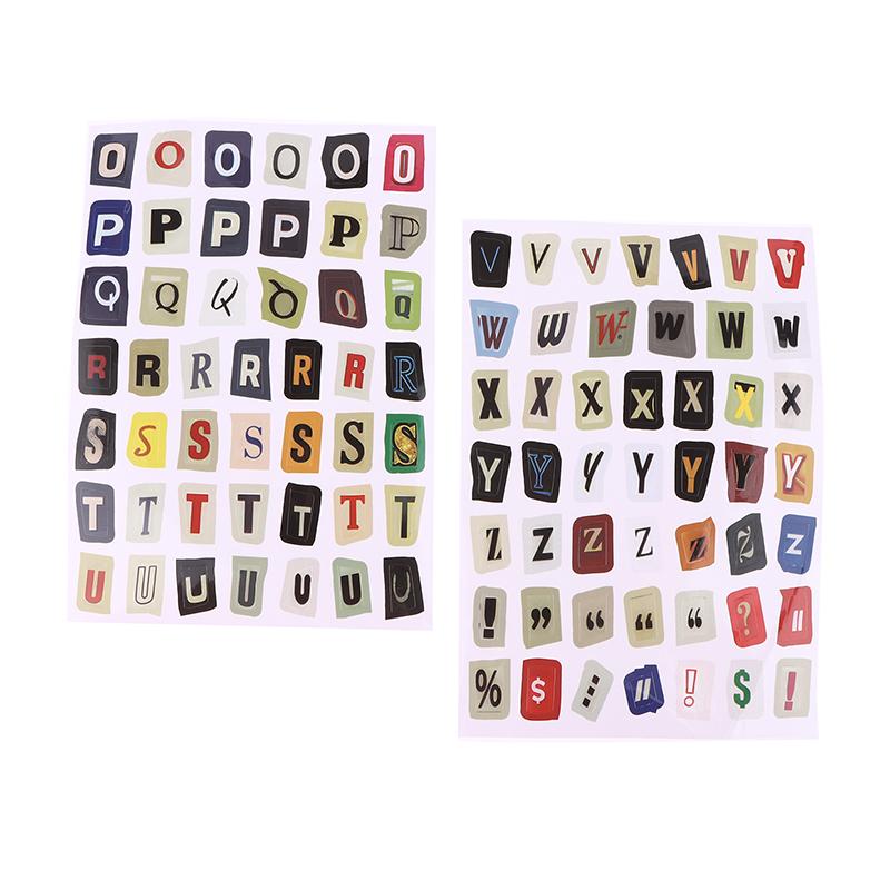 Alphabet, Number & Symbol Label Stickers Diy Scrapbooking Journal Supplies For Students (Decorative Collage Base)