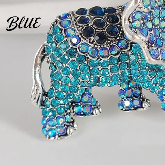 Rust-proof Brooch Rhinestone Elephant Pin for Women Sparkly Animal Lapel