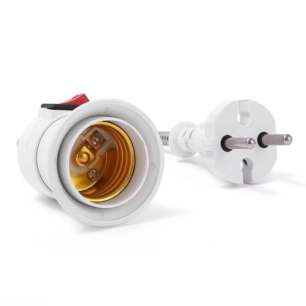 Plug Switch E27 Lamp Base with Switch Adjustable Flexible Light Holder Durable Direct Plug  Bedroom