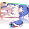 RGB Backlit Anime Roxy Migurdia Mouse Pad Cute Anime M_Mushoku Tensei Overwatch Mouse Mat Mouse Pad Non-Slip Gamer Keyboard Mat