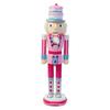 14 Inch Wooden Nutcracker Ornaments Christmas Decorations Pink Glitter Soldier Doll Figurine Puppet Toy Home Decor