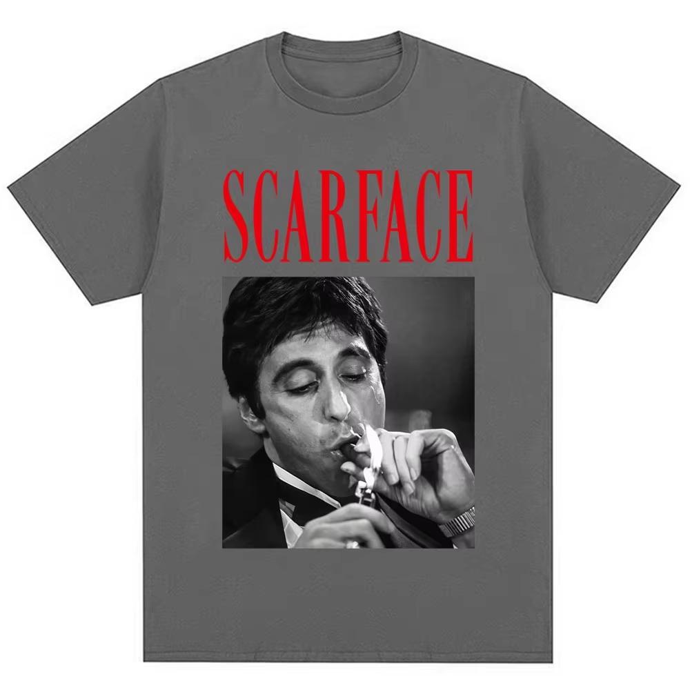 Movie Gangster Scarface Al Pacino TShirt Unisex Unisex Fashion Hip Hop Vintage T Shirts Oversized Loose Casual Streetwear Tees M