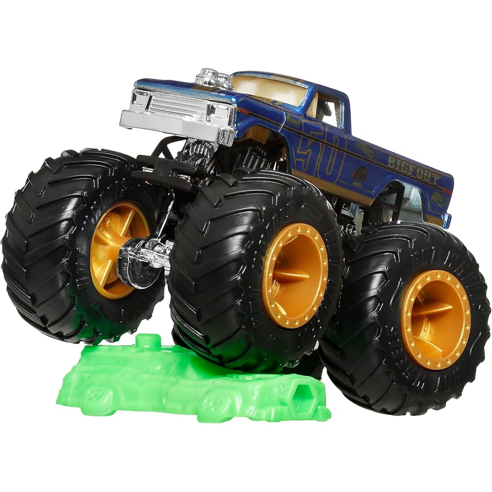 Hot Wheels Bigfoot Monster Truck 1:64 Scale Toy Vehicle Blue for Ages 3 and Up