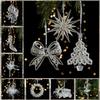 Christmas Ice Crystal Pendant Christmas Tree Pendant Transparent Acrylic Angel Light Luxury Decoration Scene Decoration Props