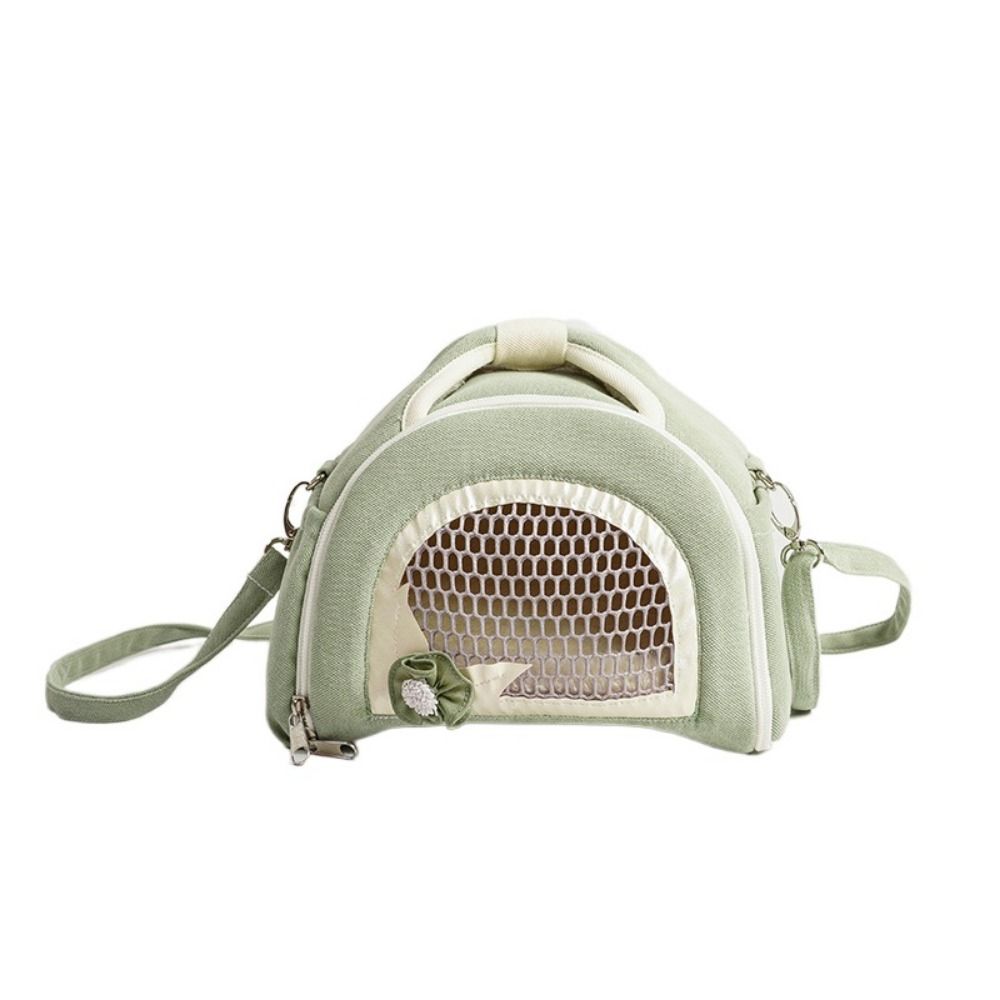 

Ручка Маленькая переноска для питомца Дышащая уличная сумка-переноска для хомяка Сумка для хомяка на вынос Сахарный поссум зелёный