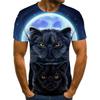 Summer Round Neck 3D Funny Cat Pattern Print Top Fashionable Casual Short Sleeved Men's T-shirts