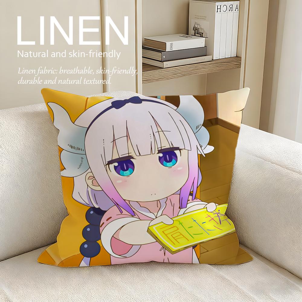 Fantasy Miss Kobayashis Dragon Maid Cushion Cover Pillowcase Set Pcs x x Breathable Washable Sofa Cushion Cover