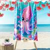 Cute Pink Squid Underwater Scene Patterned beach towel quick dry perfect for travel outdoor sports jogging the beach and swimming
