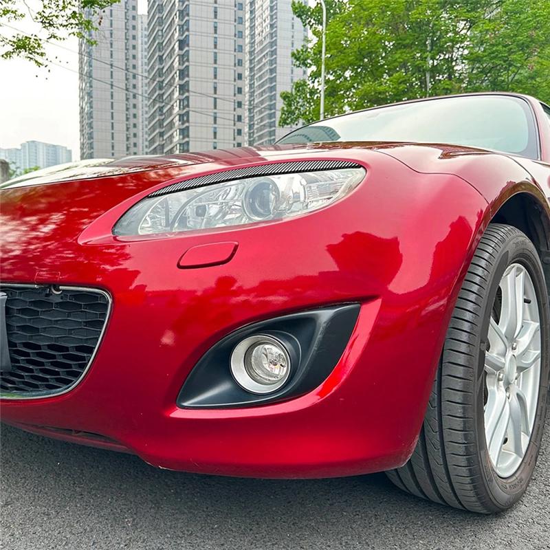 Front Headlight Eyebrow Cover For Mazda MX-5 NC Miata 2009-2015 Front Head Lamp Trim Carbon Fiber