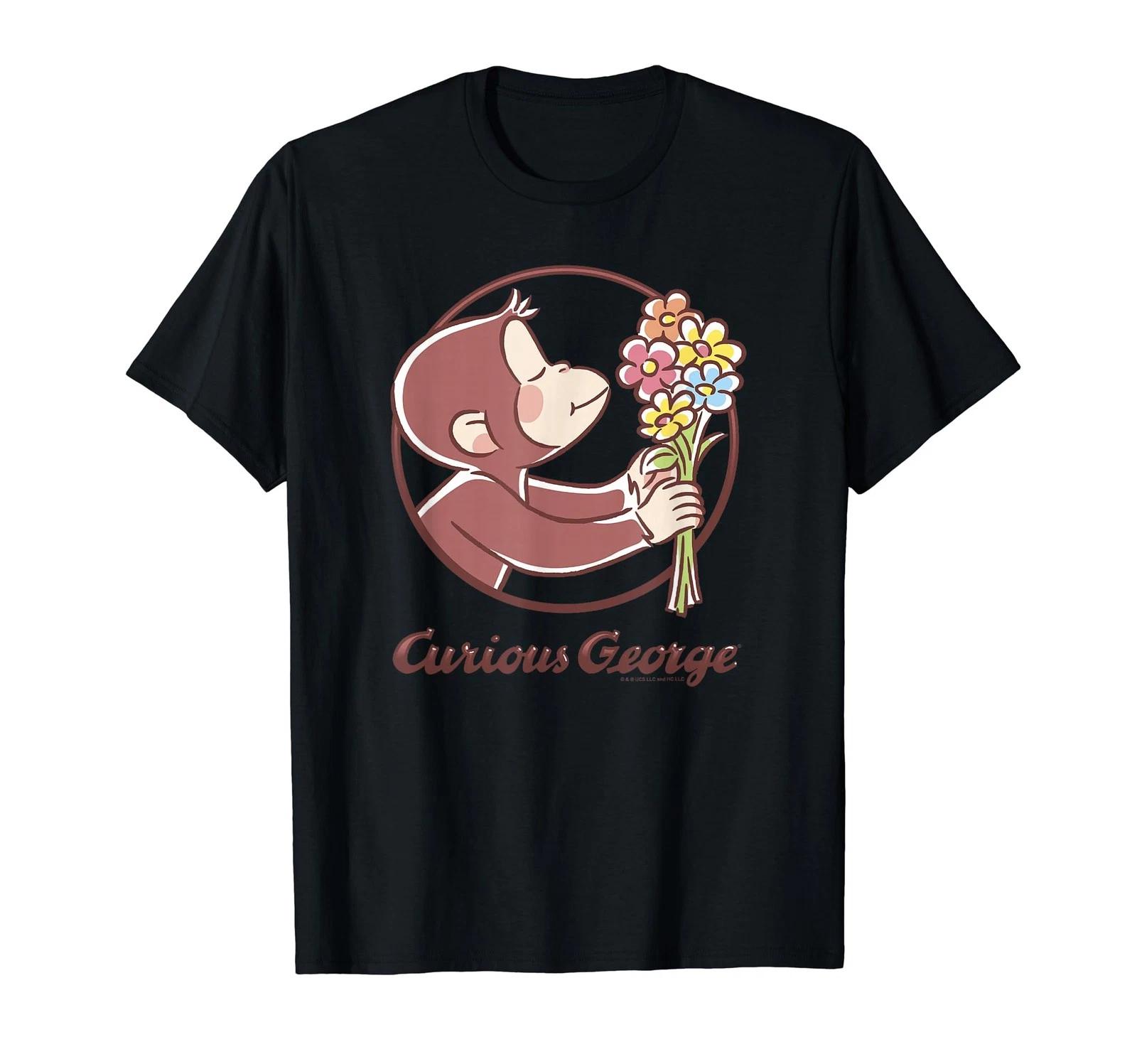 Curious George Flower Bouquet Poster T-Shirt_ 2XL