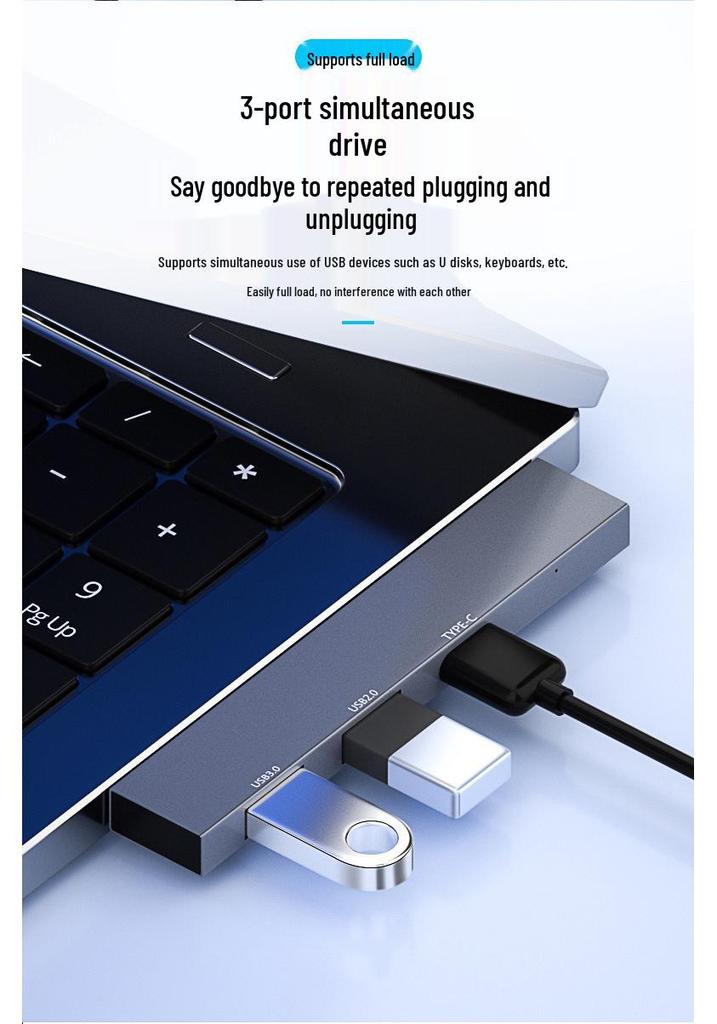 Universal USB-C Wireless Direct Plug-In Hub and Converter with USB 3.0