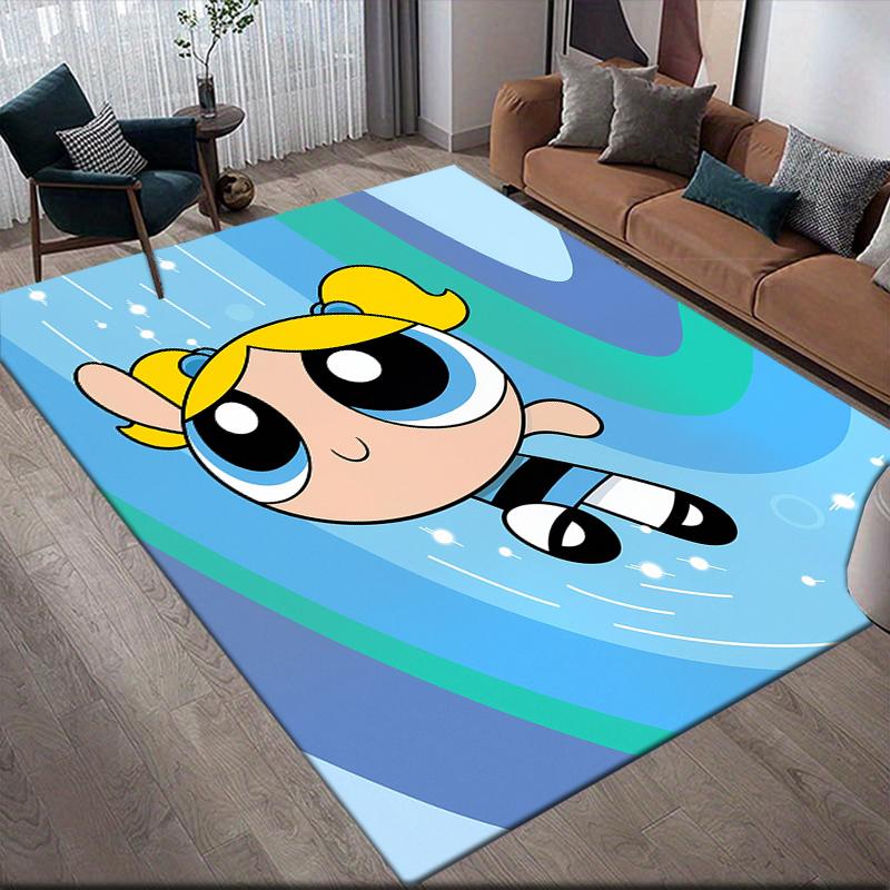Powerpuff Girls Blossom Bubbles Buttercup Square Area Rug, Non-Slip Floor Mat for Bedroom, Perfect Gift for Fans.chl 60x90cm