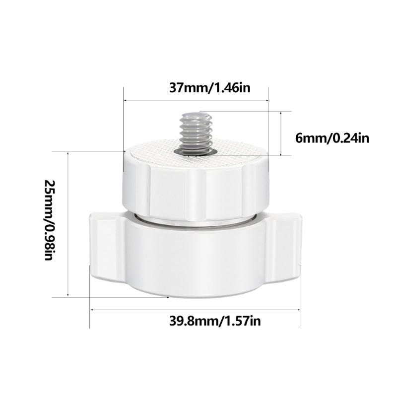 Plastic 17mm Female Ball Socket With 1/4 Male Thread Adapter For Camera Mount Tripod Light Stand