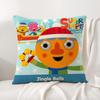 Cartoon Noodle  Pals Cushion Cover Natural Linen Organic Fabric DoubleSided Printing Sofa Home Decor Breathable Bed Pillow