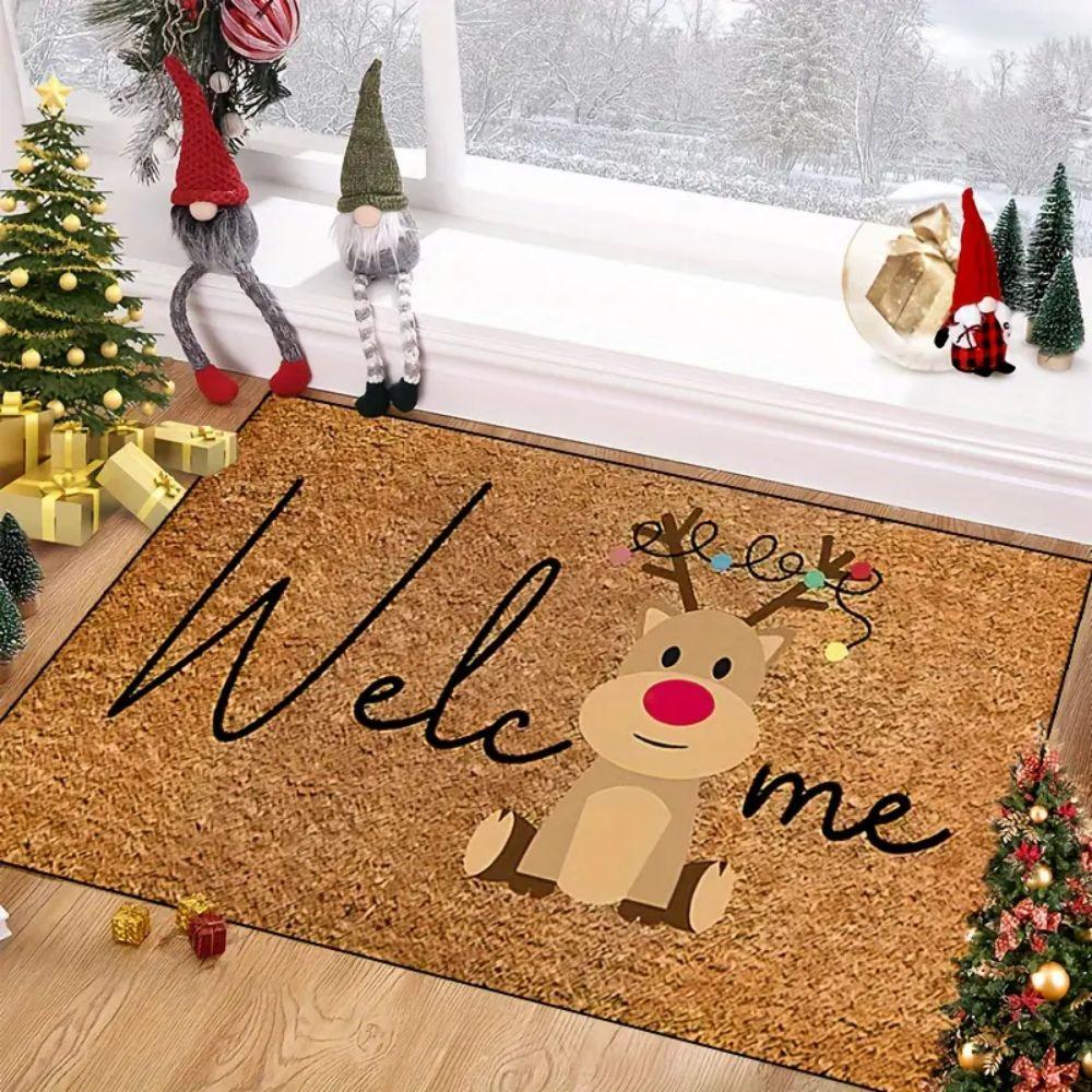 Christmas Welcome Doormat - Durable, Suitable For Use In Entrances, Corridors, Gardens, Kitchens, And Home Decoration