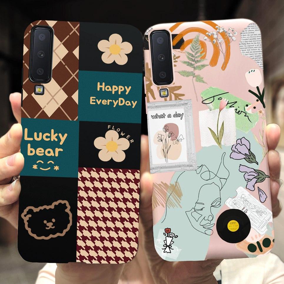 Cases For Samsung Galaxy A7 2018 Cover Silicon Fashion Phone Case Shell For Samsung A7 2018 A750 A750F 6.0" protective Bumper