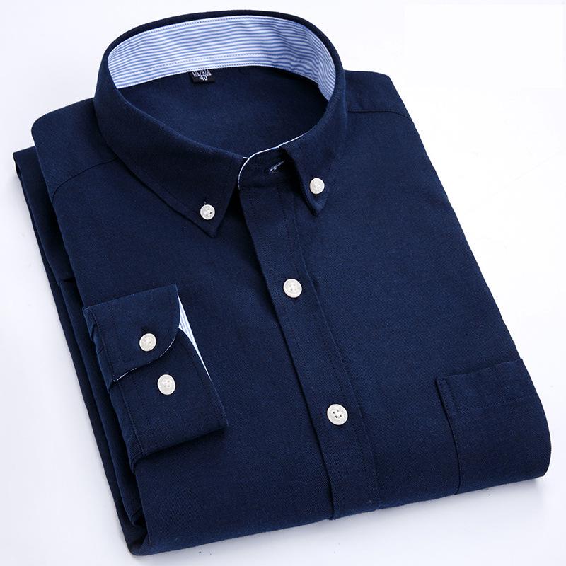 Chemise Oxford à Carreaux Décontractée pour Jeunes à Manches Longues - Coton Fin, Patchwork, Col Carré pour le Printemps et l'Automne