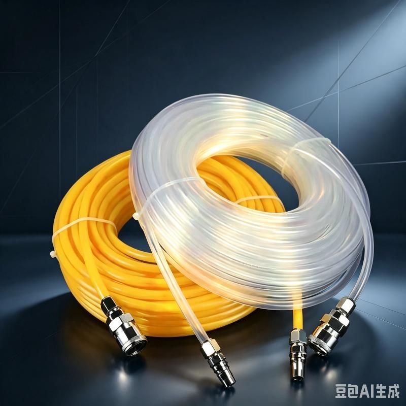 Flexible PU Air Compressor Hose Low Temperature Resistant with Quick Male Female Connectors for Outdoor Construction Work