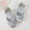 Splozh Girls Dress Shoes Princess High Heels Closed Toe Party Wedding Flower Girls Shoes Toddler Little Big Kid,Silver 11