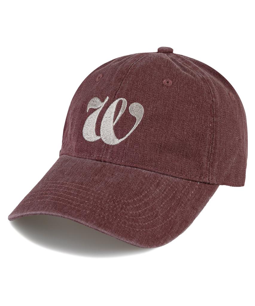 Wig W Script Pigment Ball Cap - Burgundy