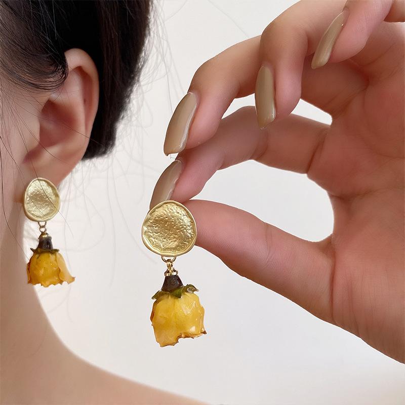Super Divine Rose Flower Earrings - High-end, Luxurious and Sweet Women's Ear Pendants - Simple and Elegant Eternal Flower Ear Pendants