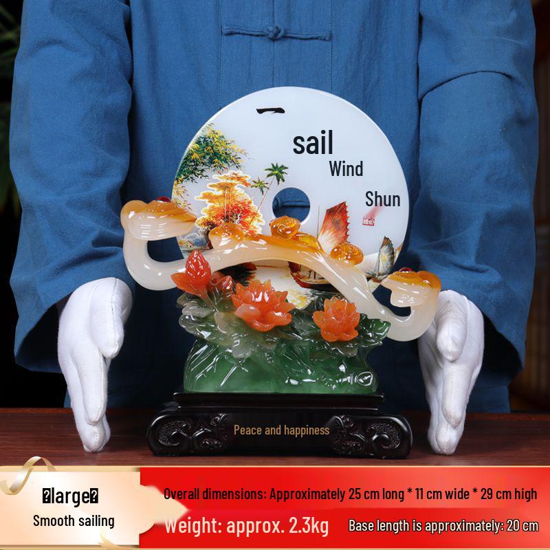 Ping An Kou Jade Stone Ornament for Wealth and New Home - Office and Living Room Decor