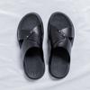 Summer Men's Genuine Leather Sandals Outdoor Beach Sandals Rubber Sole Soft Black Thick Bottom Slippers Men's Roman Sandals