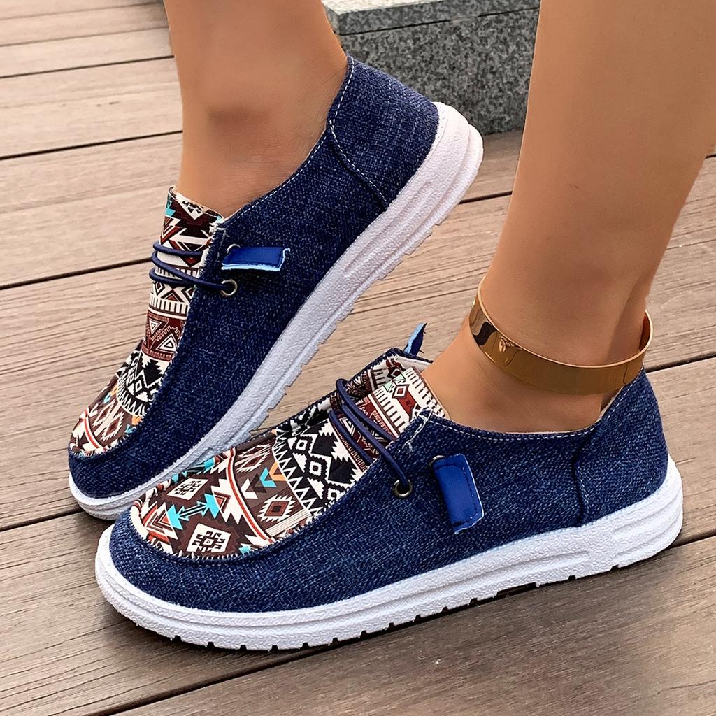 Fashion Spring and Autumn Fashion New Women Round Toe Walking Shoes Color Matching Casual Comfortable Shallow Mouth Thick Sole Sneaker