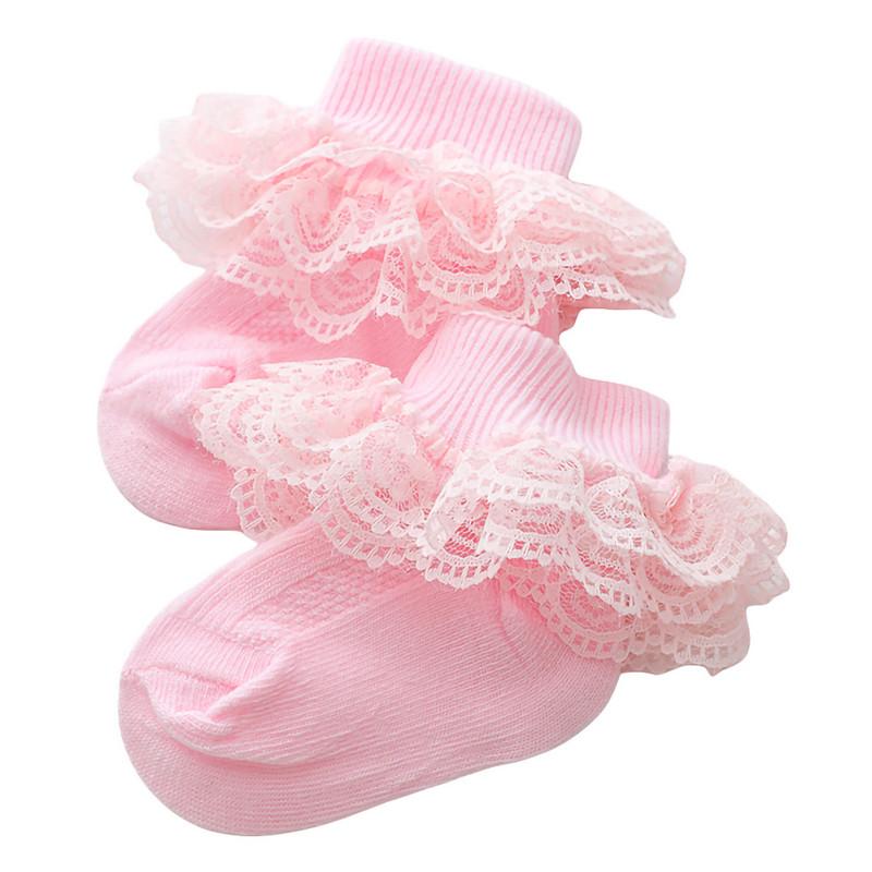 RUEWEY Baby Socks Items Accessories Newborn Girl Clothes Eyelet Frilly Lace Baptism Baby Socks Clothing for Kids Girls