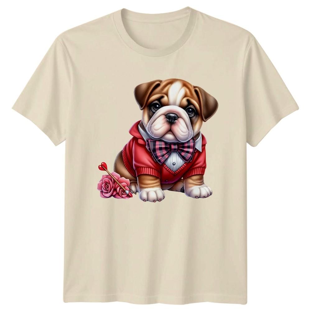 Bulldog Puppy Valentines Day Unisexs TShirt Unisexs Tee Graphic Unisex Top