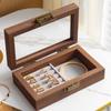 Walnut Wood Jewelry Organizer Box Moisture Proof Jewellery Holder Accessory Storage Container with Multiple Compartments