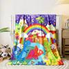 Multi Sizee Cartoon Dinosaur World Print Warm Comfortable Blanket Home Travel Camping for Adults and Kids Luxury Gifts