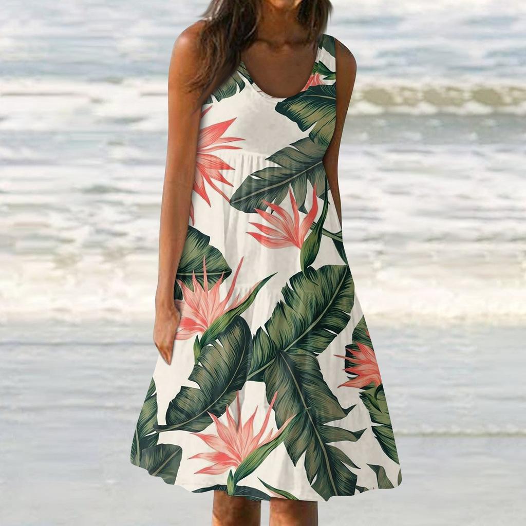 Dámské šaty Roztomilé ležérní potisk Slip Beach Sukně Sundress