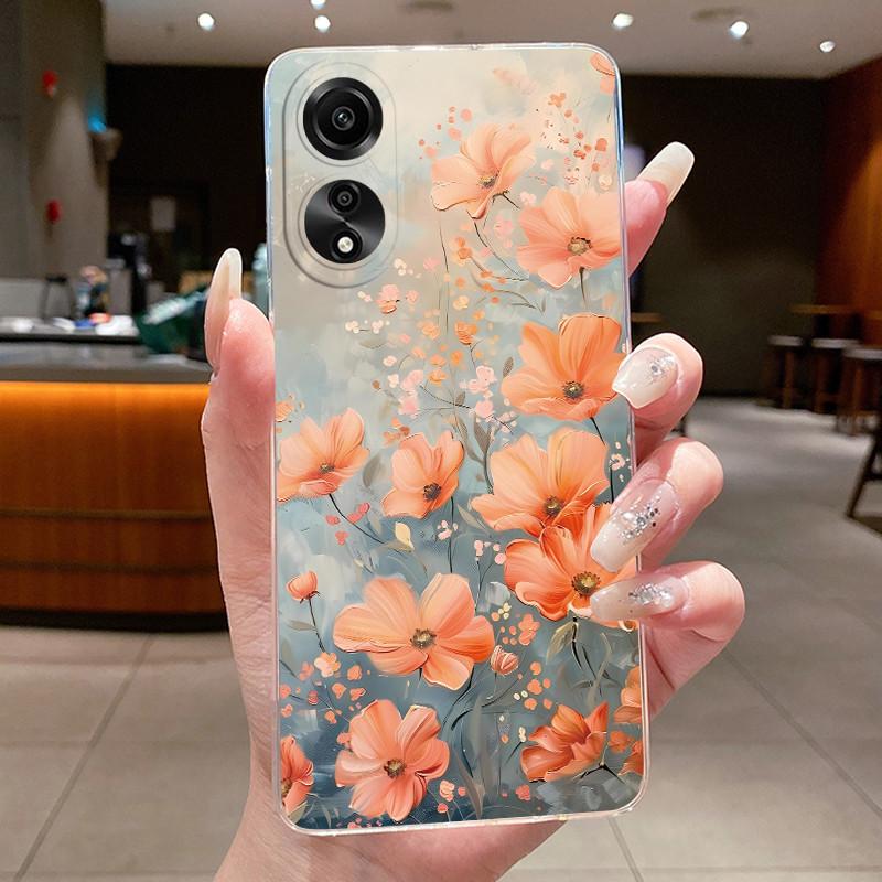 Case For OPPO A78 4G 5G A98 F23 A1X Flower Butterfly Phone Cases For Oppo A98 Soft Silicone Capa Transparent TPU Jelly Cover
