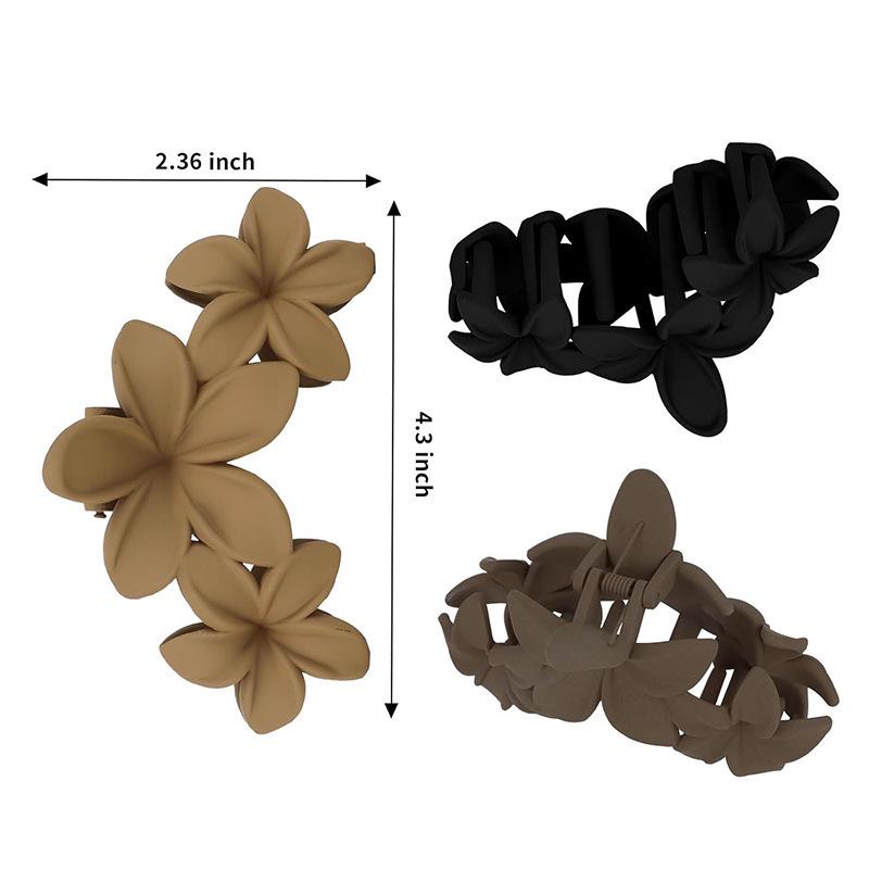 Vintage European & American Floral Hair Clips for Women - Retro Frosted Shark and Grab Clip Hair Accessories