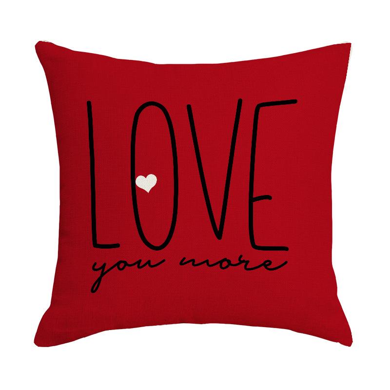 Red Love Valentine's Day Pillowcase Living Room Decorative Letters Pillowcase Sofa Bedroom Cushion