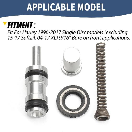 9/16" Bore Front Brake Master Cylinder Rebuild Kit For Harley 1996-2017 Touring Electra Glide Road Glide Road King Street Glide Dyna Softail