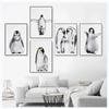 Watercolor Cute Penguin Family Poster Baby Animal Canvas Painting Print Wall Art Picture Nursery Baby Room Home Decor Mural