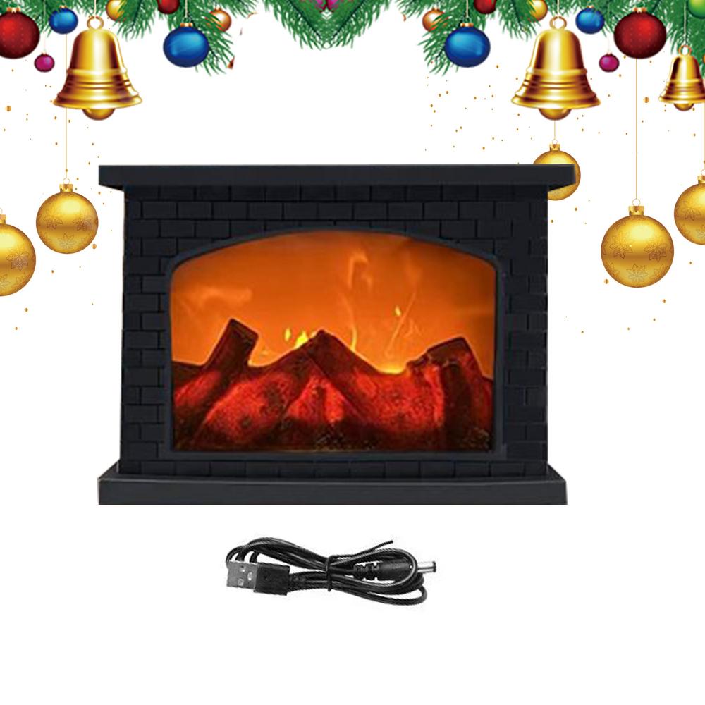 Outdoor Fireplace Lanterns Flameless LED Fire Lamp Battery Operated USB Charging Decorative Flameless Tabletop Light For Indoor
