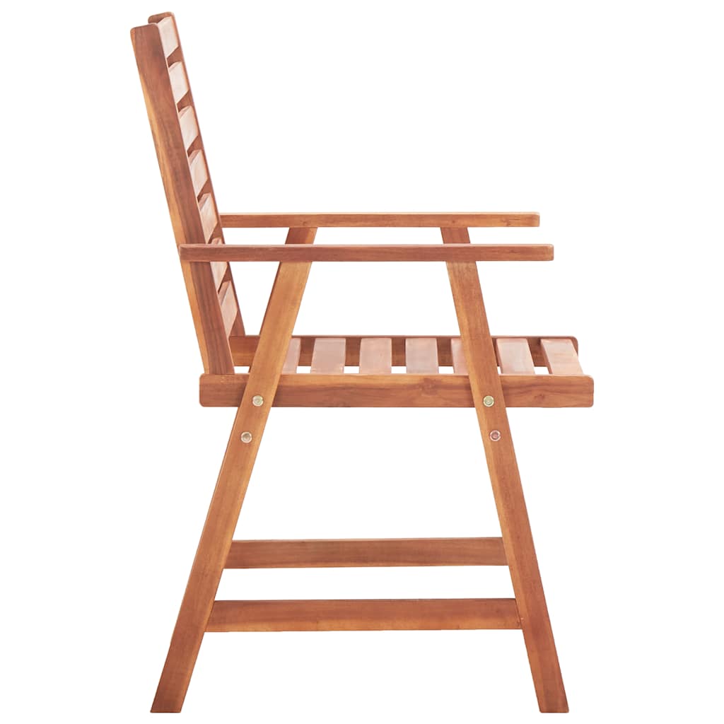 Garden Dining Chairs 3 pcs with Cushions Solid Acacia Wood
