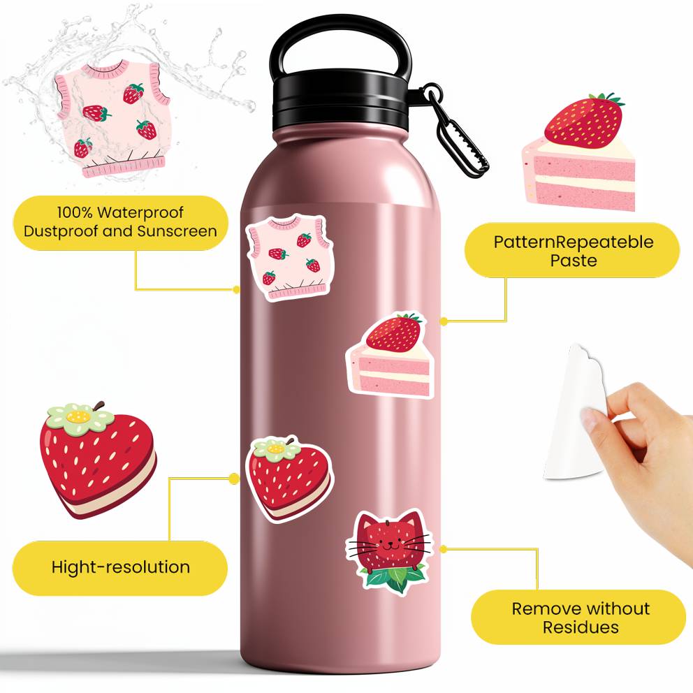 35pcs-50pcs Cartoon  Stickers Playful Food Funny Stickers PVC Sticker For Laptop Motorcycle Luggage Phone Notebook Luggage