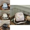 Large Capacity Trendy Canvas Shoulder Bag For Stylish Girls With Round Shape Design In Black White Blue And Pink