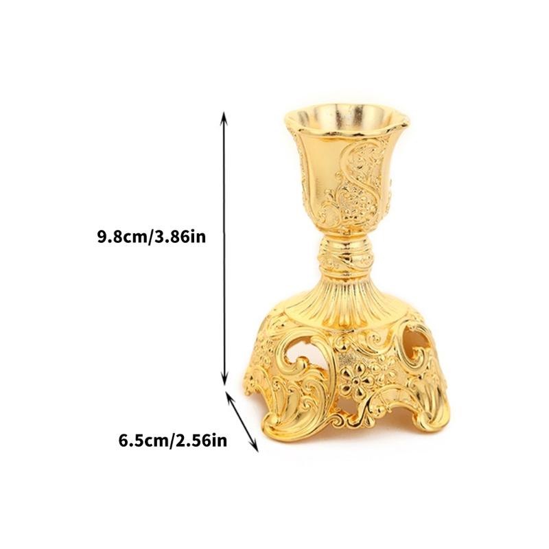 European Carving Tea Light Holders Practical Zinc Alloy Candlestick Holders For Decorative Display
